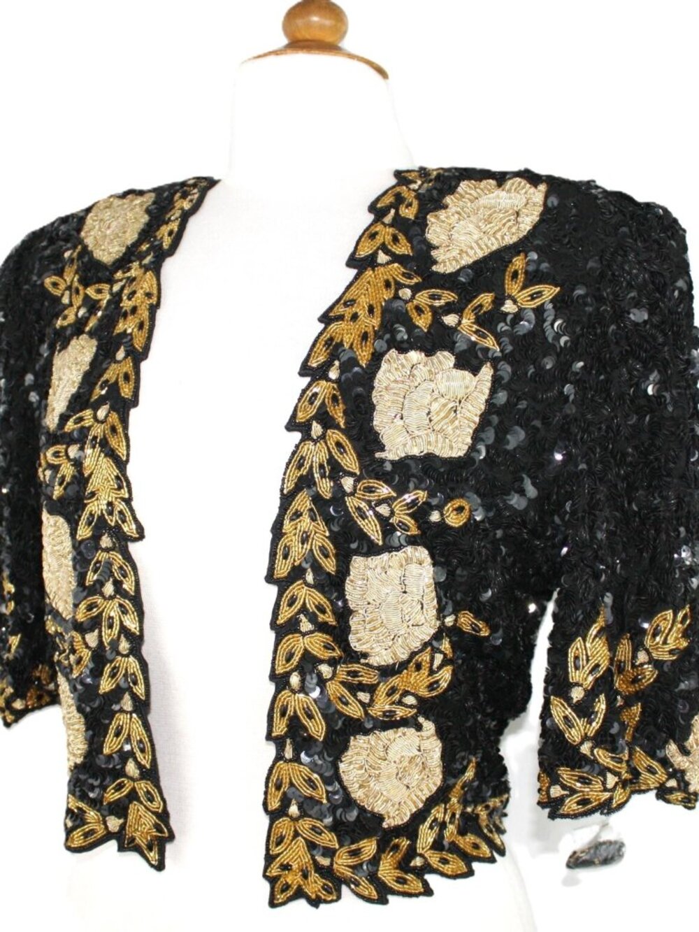 Jasdee Vintage Bolero Jacket HandWork BeadSequins & ZariGotta On Silk Style 5011